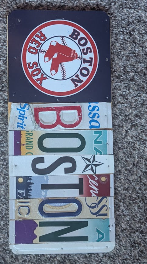 Custom License Plate Art -"Boston"
