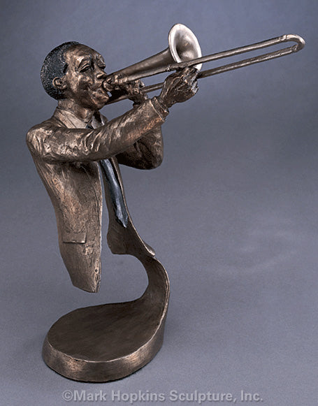 Jazz Trombone- Mark Hopkins Sculpture -Limited Edition Bronze- Made in USA