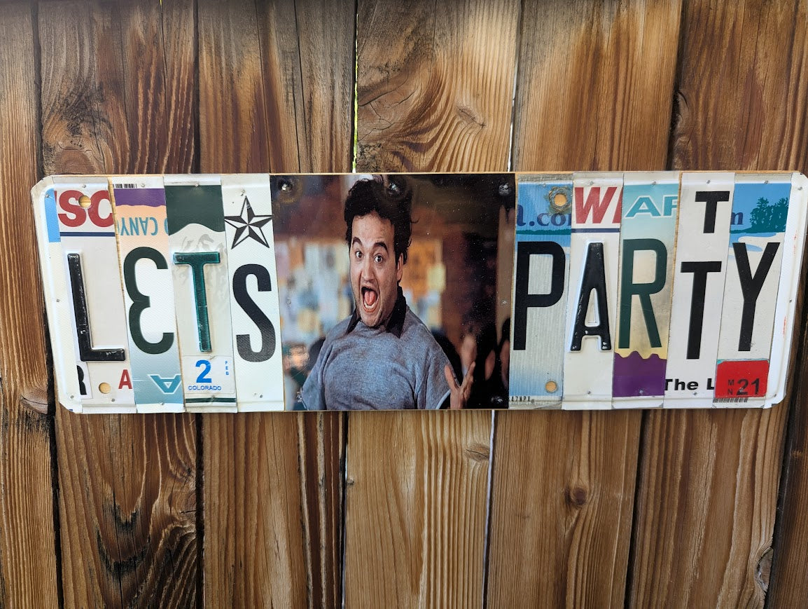 Custom License Plate Art -"Lets Party"