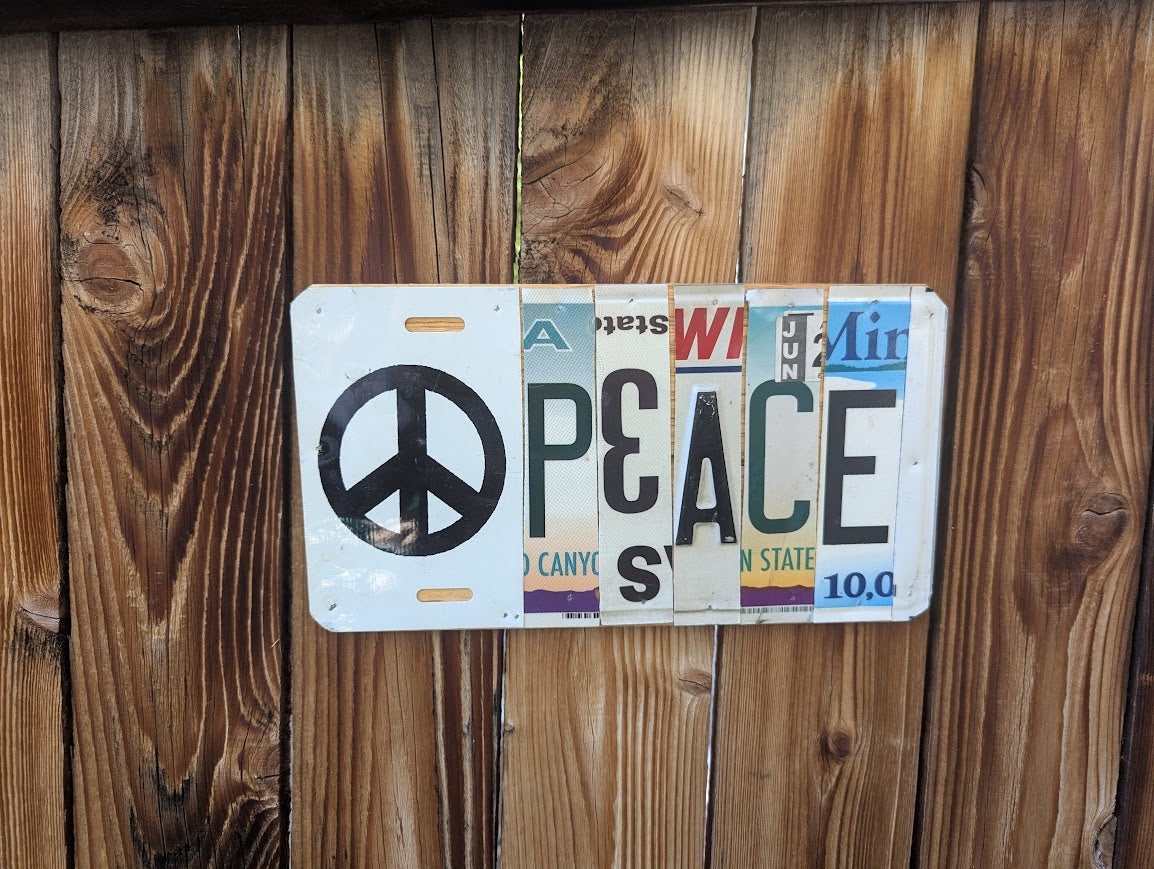 Custom License Plate Art -"Peace"