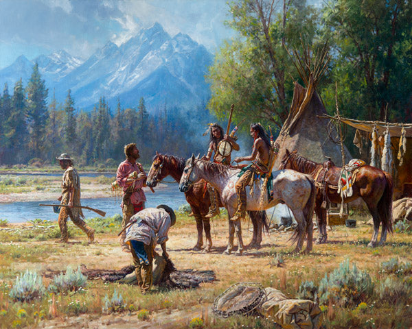 "Snake River Culture" Martin Grelle - Giclee on canvas  24 x 30 S/N 150