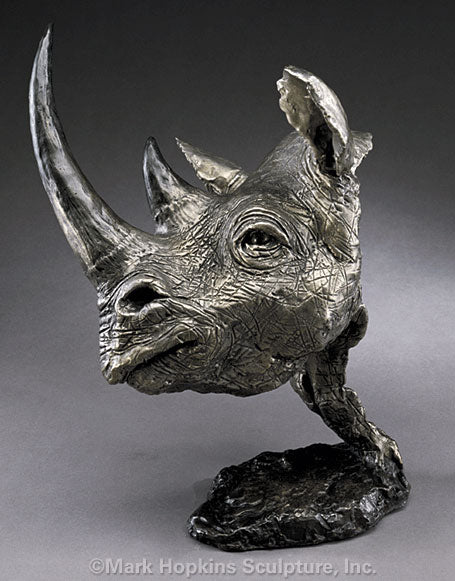 Mark Hopkins Sculpture-Black Rhino-Limited Edition Bronze-Made in USA