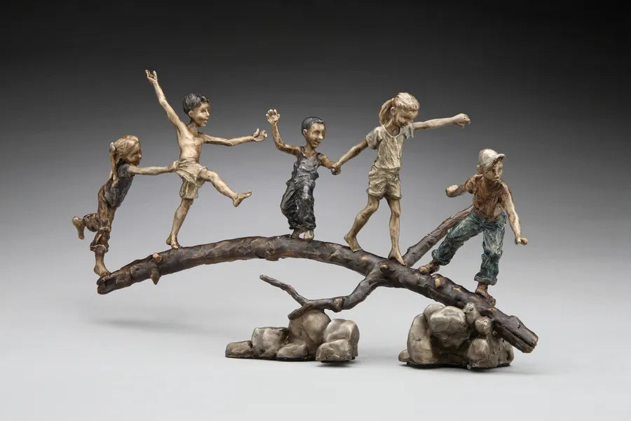 Mark Hopkins Sculpture -Balancing Act -Limited Edition Bronze- Made in USA