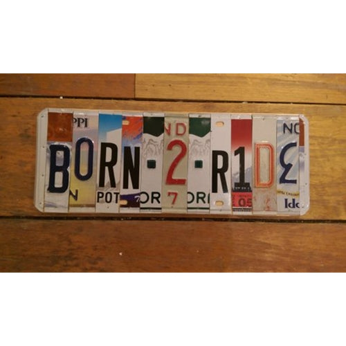Custom License Plate - Born 2 Ride