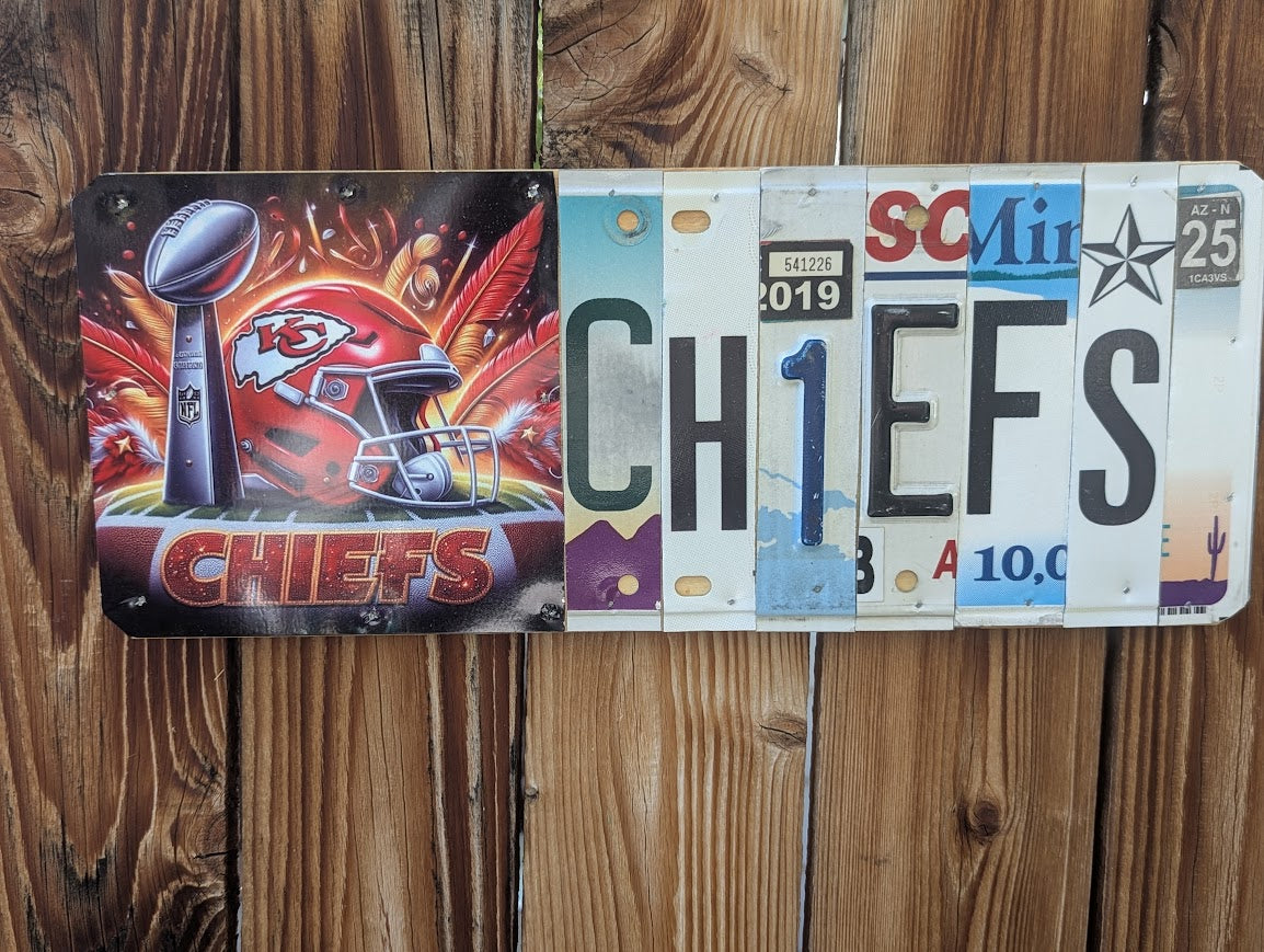 Custom License Plate Art -"Chiefs"