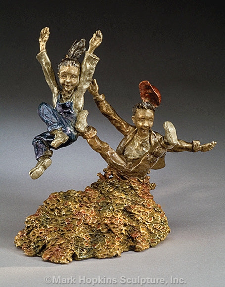 Mark Hopkins Sculpture -Fall Fun-Limited Edition Bronze- Made in USA