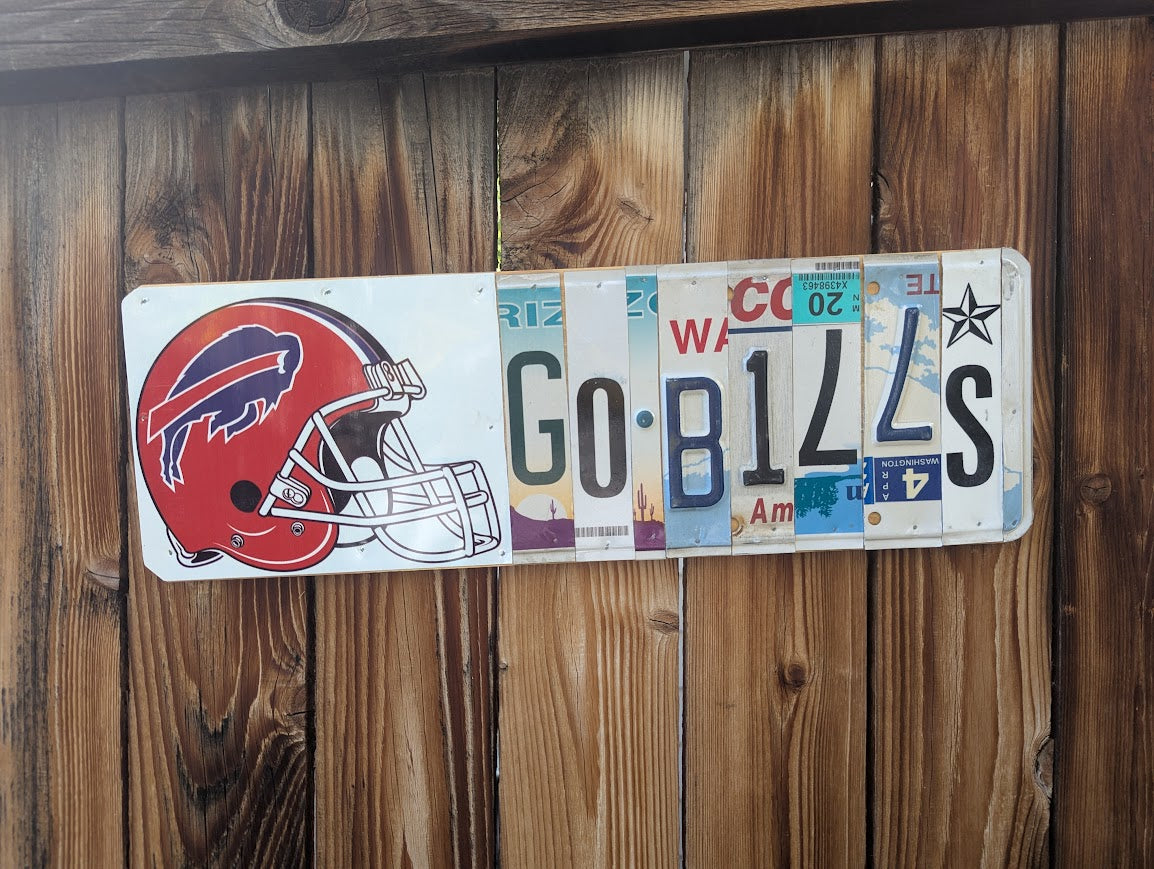 Custom License Plate Art -"Go Bills"