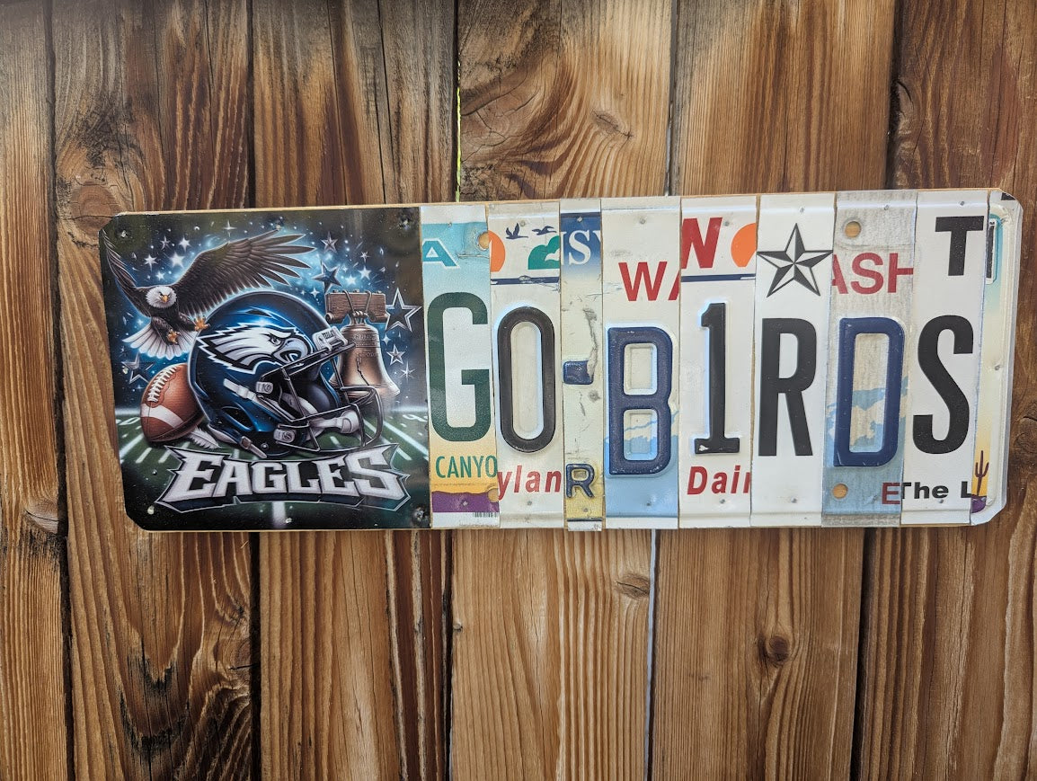 Custom License Plate Art -"Go Birds"