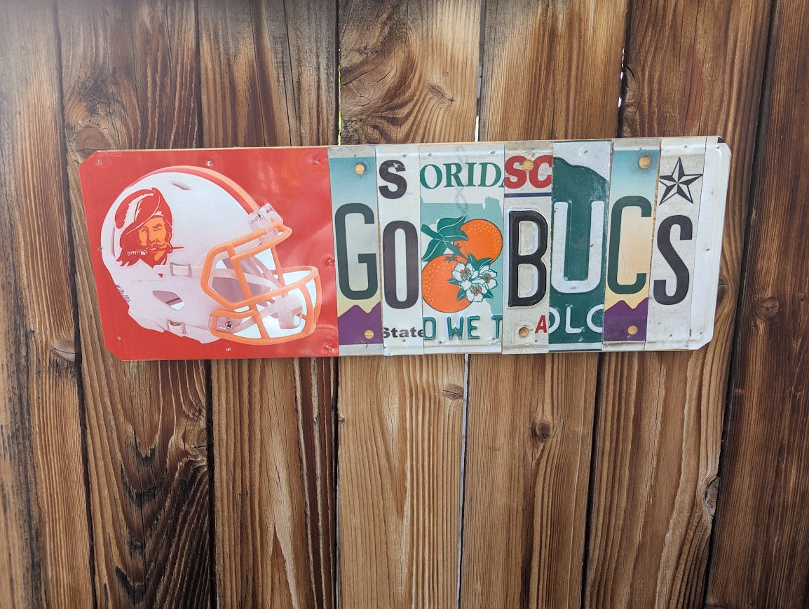 Custom License Plate Art -"Go Bucs"