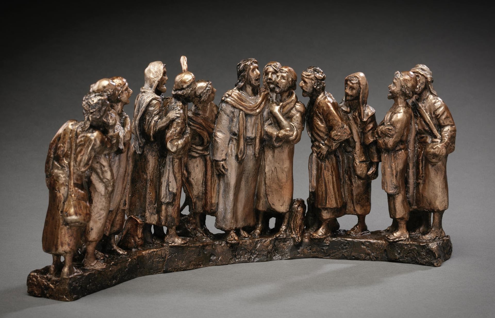Mark Hopkins Sculpture -He Chose Twelve Bronze - Made in USA
