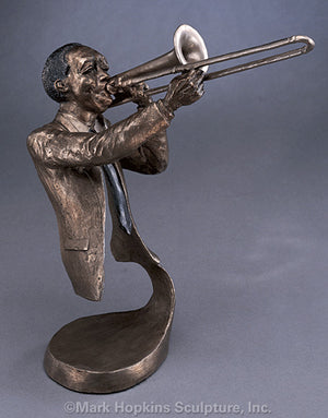 Jazz Trombone- Mark Hopkins Sculpture -Limited Edition Bronze- Made in USA