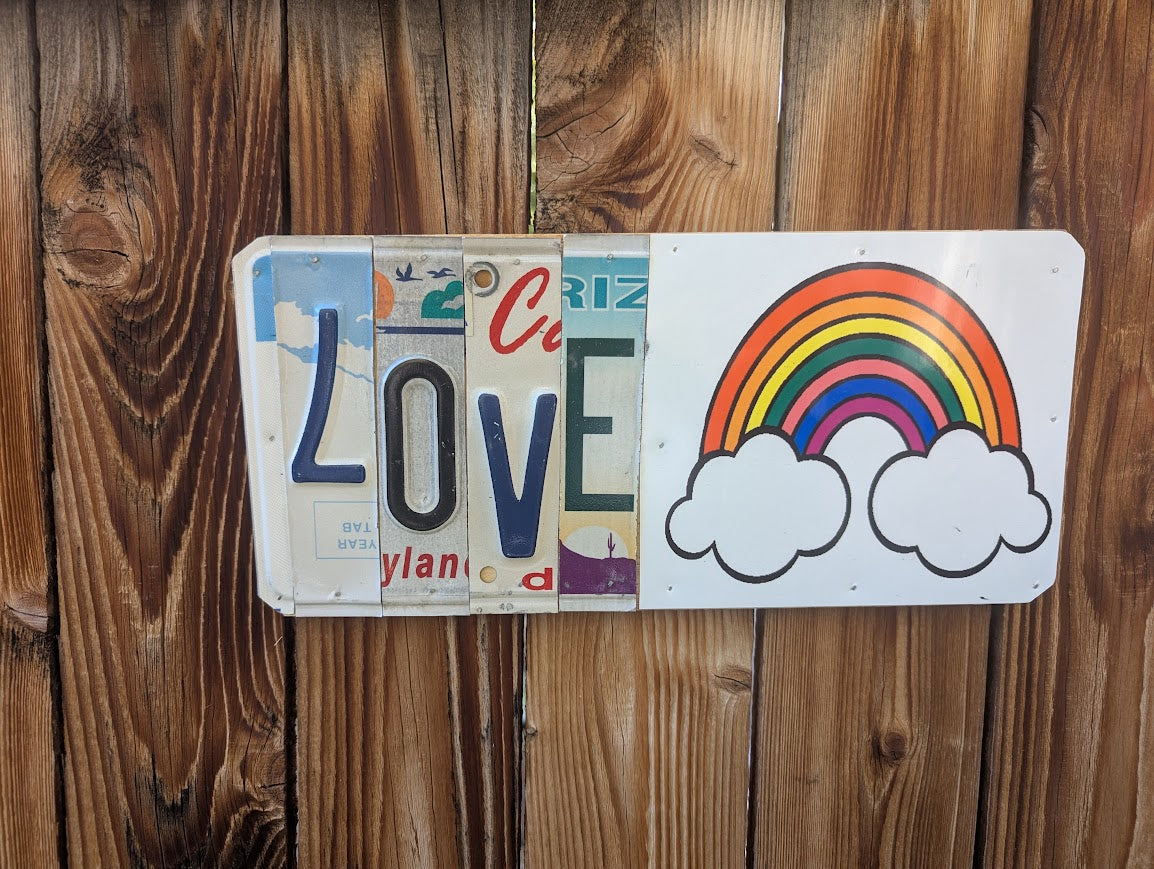 Custom License Plate Art -"Love"