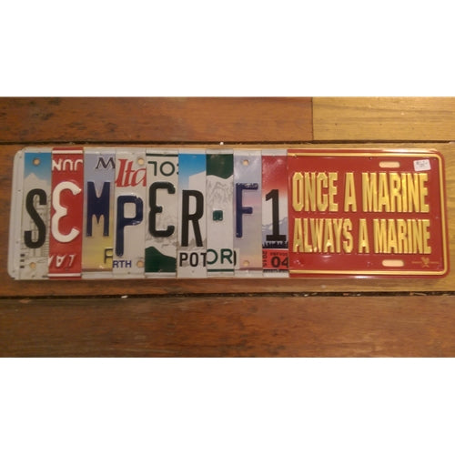 Custom License Plate - Semper Fi (Logo)