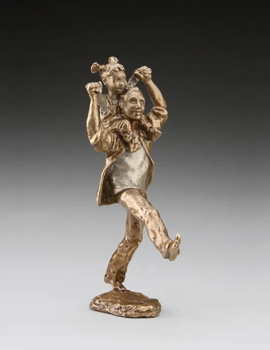Mark Hopkins Sculpture -Shoulder Ride Girl -Limited Edition Bronze- Made in USA