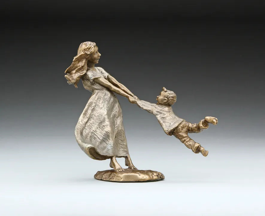 Mark Hopkins Sculpture -Swing Me Boy-Limited Edition Bronze- Made in USA