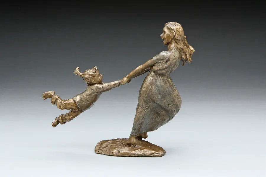 Mark Hopkins Sculpture -Swing Me Girl -Limited Edition Bronze- Made in USA
